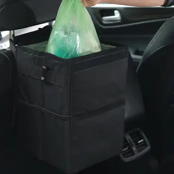 Сгъваема автомобилна чанта за съхранение на водоустойчив херметически затворени плат Оксфорд, окачен авто кофа за боклук, боклук, автомобилни аксесоари