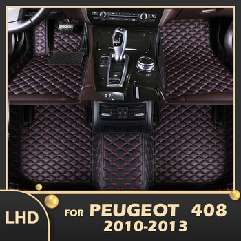 Автомобилни стелки за Peugeot 408 2010 2011 2012 2013 Потребителски автоматично накладки за краката, Автомобилни килими, Аксесоари за интериора