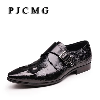 PJCMG/ Лидер на продажбите; Новост Пролет/Есен; Мъжки Oxfords в бизнес стил; Вечерни Сватбени Обувки без обков С остри пръсти, За Офис и Кариера; Мъжки Обувки Sapatos