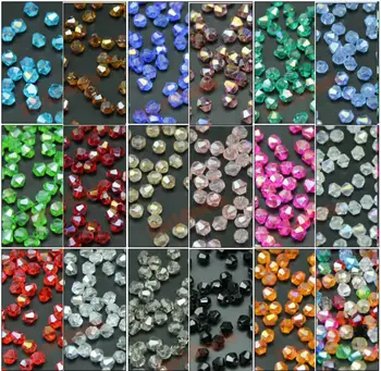 Висококачествен 4 мм 200шт AAA Биконовые престижни австрийски кристали, мъниста, россыпь топки, цветно покритие, AB, гривна, производство на бижута със собствените си ръце