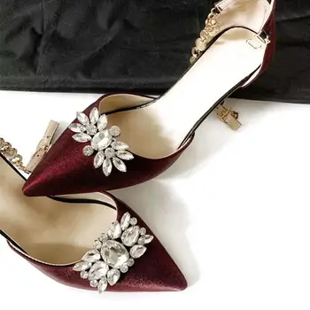 Подвижни женски скоби за обувки, сватбени украси за обувки на булката, дамски висулки на висок ток, бижута, кристали, кристални бижута за обувки