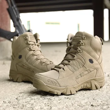 Мъжки военни обувки, dr. ботильоны, Мода големи размери 39-46, тактически армейските обувки, мъжки обувки на танкетке, пънк-мотоциклетни ботуши