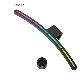 Настолна лампа LYMAX, извит екран, Окачен лампа, цвета RGB, монитор на компютър, Светлинен панел, Защита на очите, дистанционно управление