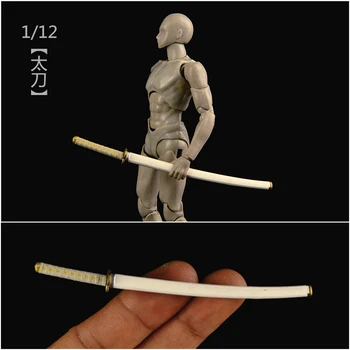 Аксесоари в мащаб 1/12 Пластмасов модел на меча Японски модел katana, подходяща за фигурки с размер 6 инча
