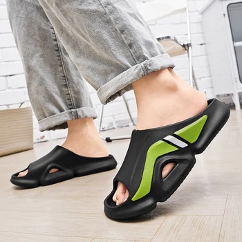 Лятна плажна обувки за мъже 2023 г., модни дишащи обувки на платформа за мъже, Ежедневни домашни нескользящая мъжки обувки за баня