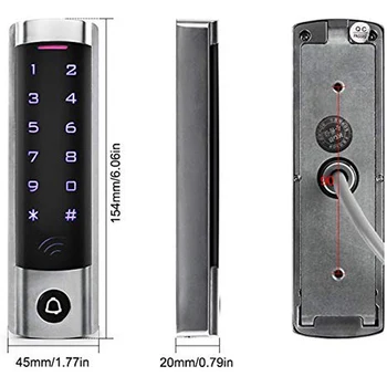 RFID Сензорна Клавиатура, Система за Контрол на Достъп, Автоматично Заключване на вратите 125 khz EM Карта Водоустойчив Метален Корпус, Заключване на Достъпа До Входната Врата