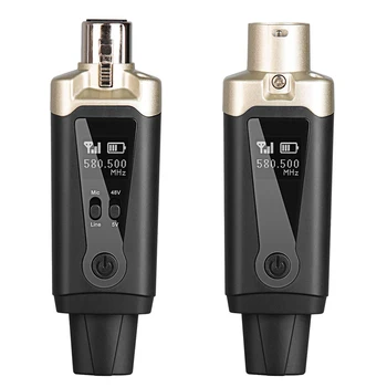 Безжична система за микрофон UHF XLR Конвертор микрофон, Предавател и приемник за динамичен микрофон A8 Китара, Домакин на предаването