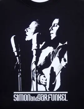 Vtg Simon Гарфънкъл Live In Concert Памучен Черна риза Унисекс в пълен размер A1175 с дълъг ръкав