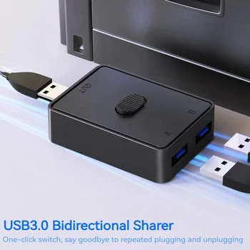 USB-ключ 5 Gbit/с KVM USB HUB 2 в 1 Изход USB 3.0 Превключвател USB 3.0 Двустранен Опаковка за КОМПЮТЪР, Клавиатура, Мишка, Принтер
