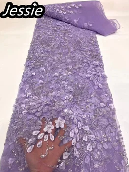 Гореща Африканска мода 2023 година, Изискано Лятно Мозайка рокля с големи Флорални мъниста и пайети