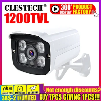 4led Масив Реална Камера за Видеонаблюдение Full HD 1200TVL 960H Аналогов Водоустойчив IP66 Външна IR-CUT Инфрачервена 30m Нощно Виждане за сигурност на Видео