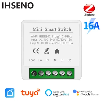IHSENO 16A Zigbee 3.0 DIY Мини Превключвател За Sasha Smart Life Timing Wireless Control Relay Автоматизация на Работата С Алекса Google Home