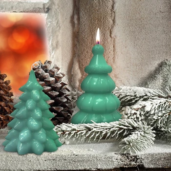 Силиконова форма за свещи във формата на елхи, форма за украса гипсова свещи са ръчно изработени, форма за печене шоколадова торта Дядо Коледа.