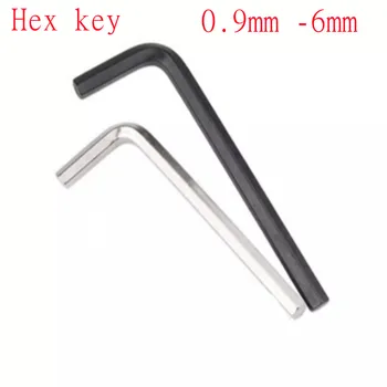 10-100шт 0,9 мм 1,27 мм, 1,5 мм, 2 мм и 2,5 мм 3 мм 4 мм и 5 мм, 6 мм, Черен или никелова шестостенния ключ (муфа ключ) Шестостенния ключ