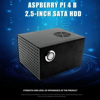 X825-C8 Калъф За Raspberry Pi 4B X825 2,5-Инчов Твърд Диск SATA SSD С Охлаждащ Вентилатор + Бутон за Превключване на
