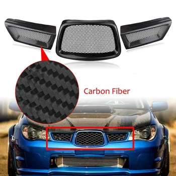 Тампон върху долната решетка решетка на радиатора предна броня на колата е от въглеродни влакна за Subaru Impreza 9Th 2006 2007 WRX STI