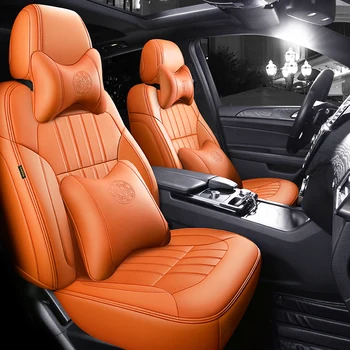 Обичай Пълен комплект калъфи за автомобилни седалки от кожа НАПА за Hyundai I30, IX35 Tucson Accent Sonata Водоустойчиви Аксесоари за интериора