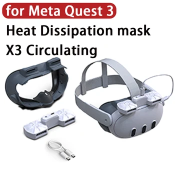 за Meta Quest 3 Защитно тампон за лице Охлаждащ вентилатор за Вентилация X3 Отвеждане на топлината от въздуха Дишаща лицева интерфейс Защитна подплата за лице за Quest 3