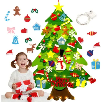 Направи си САМ Фетровая Коледно Дърво, Коледна Украса за Дома Навидад 2024 Нова година Коледна Украса, Дядо Коледа, Коледни Подаръци за Деца