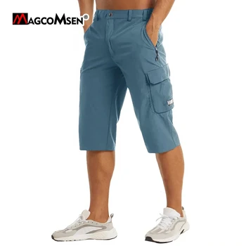Мъжки бързо съхнещи къси панталони MAGCOMSEN, летни панталони за туризъм и риболов, шорти-карго с множество джобове