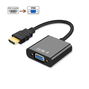 Конвертор кабели HD 1080P HDMI-съвместим с VGA и HDMI-съвместим адаптер за свързване на мъжете и жените VGA за таблет лаптоп PC телевизора