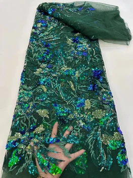 Африканска лейси плат с Високо качество 2022 Женствена рокля за сватбени партита Нигерия Бродирани окото Бял Френски тюл