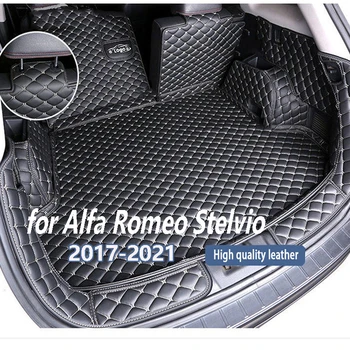 Най-добрите тепиха! Специални постелки за багажник на автомобил Alfa Romeo Stelvio 2021 трайни подложки за карго подложка, постелки за багажник Stelvio 2020-2017