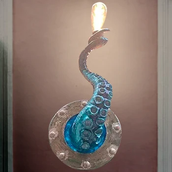 Чудовищен Щупальце Притежателя на лампи с нажежаема Жичка Октопод Висящ стенен лампа Начало декор