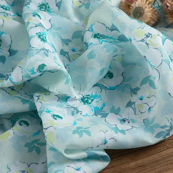 Отличен пролетно-лятна висококачествен плат от чист рами с пасторальным растително принтом telas Dress риза-дреха tissu
