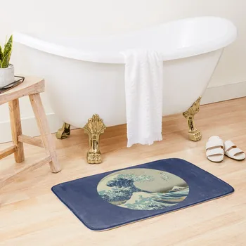 Чудесен подложка за баня Wave off Kanagawa circle, тампон за баня, фаянс за баня, килимчета за баня, килим за баня, Водопоглощающий мат