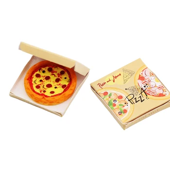1 комплект 1:12 Куклена Къща Миниатюрна Пица с Опаковъчната Кутия Модел Кухня Храна Декор Играчка, Кукла с Аксесоари, Детски Играчки За Ролеви Игри