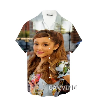 Модерни ежедневни ризи Ariana Grande с 3D-принтом, мъжки / женски Свободни дишащи ризи с къси ръкави U01