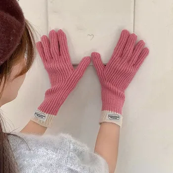 Дамска есенно-зимни ръкавици, Елегантни и Топли ежедневни дълги реколта ръкавици със сензорен екран, улични възли ръкавици 2023 Y2k Harajuku
