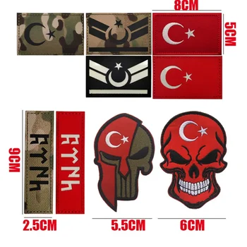 Тактическа нашивка с турски флаг, Светоотражающая IR плат, Стикер на военна морална тъкан, Нощен идентификация, Декоративна емблема