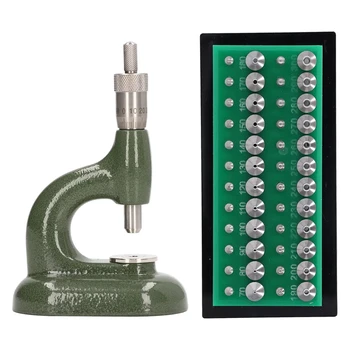 Инструмент за ремонт часа, Определени часови преси една врата по-близо задната корица часа Бижутериен инструмент часовщика Алуминиева сплав зелен цвят, с щампи 48шт