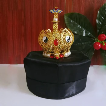 унисекс, благородна шестоъгълен шапка даоист свещеник тайдзи, шапка даоизъм пагода, рафтинг Тайдзи, короната на лотос.