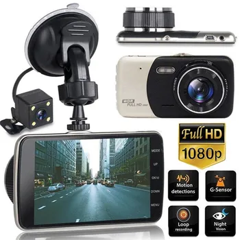 Автомобилна Камера за Нощно Виждане С 4-Инчов Екран FHD, Автомобили Таблото С Камера за Обратно виждане, Широкоъгълен Видеорекордер един dashcam