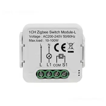 Модул Sasha Smart Switch Превключващ Ключ светлина 1 2 3 Банди Не се Изисква Неутрални Smart Life APP Гласова Дистанционно Управление AC200-240V