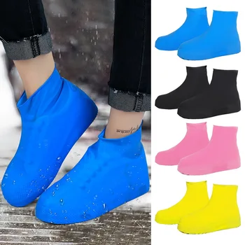 1 чифт непромокаеми силиконови калъфи за обувки, протектори за унисекс обувки, непромокаеми обувки за черни дни на улицата, за многократна употреба калъф за обувки