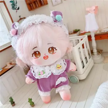 1 комплект дрехи за кукли 20 см, превръзка на главата + гащеризон лилав цвят, готини неща, с аксесоари за кукли Kpop EXO Idol, играчки за момчета и момичета