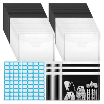 100 Прозрачни опаковки за съхранение на печати и печати, 100 пластмасови пликове за съхранение на албуми с магнитна дъска 0,3 мм За извършване на трайни картички