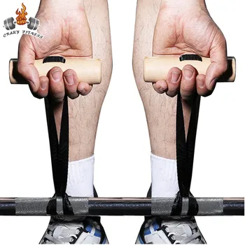 Дръжки за стягане на Дървени щипки за становой сцепление Барабани за вдигане на тежести Кабелен треньор Колан за силови тренировки Дръжка за фитнес зали, Аксесоари за фитнес