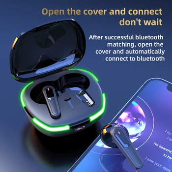 Безжични слушалки с шумопотискане, високоговорител, Bluetooth-съвместими слушалки, стерео сензорни ушите за игри на КОМПЮТЪРА и телефона