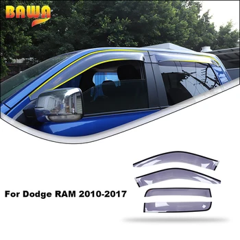 Автомобилни стъкла BAWA, дефлектори от дъжд, тампон върху тента за Dodge RAM 1500 2010-2017, Автомобилни сенници за прозорци, аксесоари