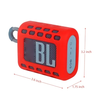 Цветна прахоустойчив силиконов защитен калъф с карабинер за аксесоари за Bluetooth високоговорители JBL GO 3 Go3