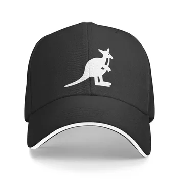 Персонални бялата бейзболна шапка с изображение на животно кенгуру, дамски Мъжки регулируема шапка за татко, спортна