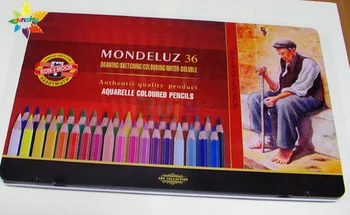 Чешки оригинала KOH-I-NOOR 36 цвята 3,8 мм стоманена кутия с фитил водоразтворим цветен молив художник, живопис ръчно рисуване набор от цветни моливи