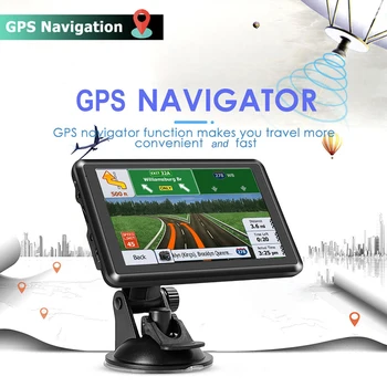 Автомобилен GPS Навигатор Mini USB TF 5-Инчов Автомобилен GPS Навигатор FM Трансмитер Преносим Навигатор EU AU Карта на Северна Америка Аларма За Превишаване на скоростта