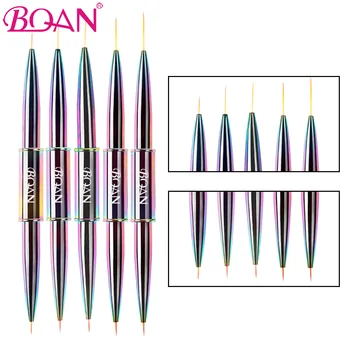 BQAN 5mm14mm Цветна Двухголовочная Четка За Нокти Кристален Дръжка на Четка За Рисуване Писалка За Рисуване UV-Гел Crystal Инструмент За Дизайн на Ноктите Писалка За Нокти