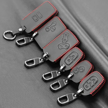 Калъф За Ключове на Автомобила От естествена Кожа Smart Key Case За Logan Renault Clio Megane 2 3 Koleos Scenic Card Key Bag 4 Бутона Key Shell